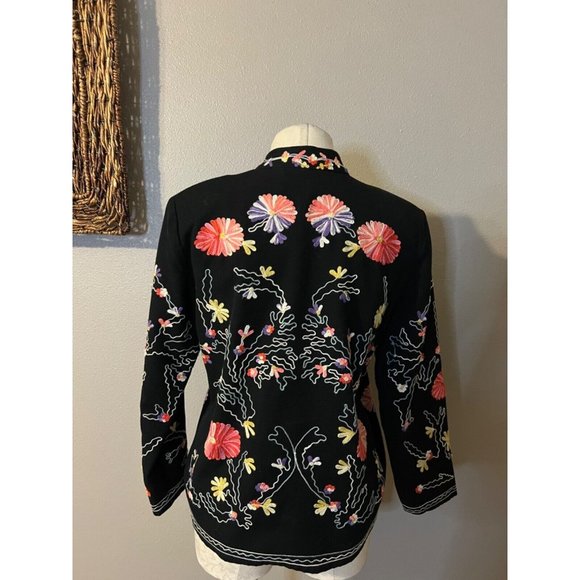Drapers & Damons Embroidered Johnny Jacket PS Petite Small Was $250 - Picture 6 of 10